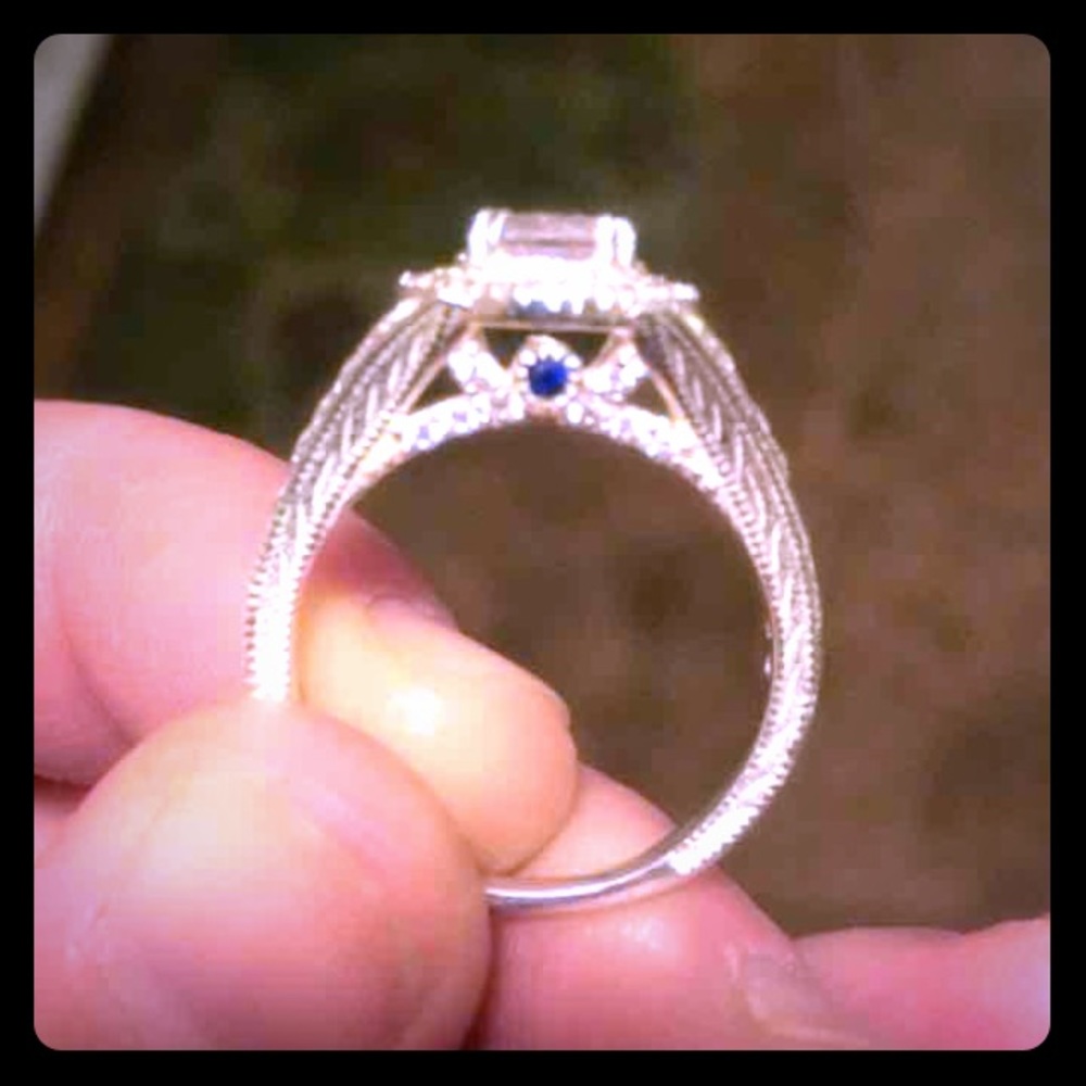 White gold painted Sterling silver ring